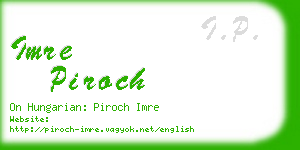 imre piroch business card